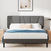 Cama Maya 150x190cm Altura de 30cm Somier con cabeza Somier de láminas de madera Gris Oscuro - details 0