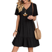 Vestidos de Mujer Falda Suelta informal Manga Corta Túnica Vestido Fluido - details 4