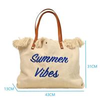 2025 nueva playa Bohemia Fashion Alphabet Design sense tote bolso lleno de bolsas de compras portátiles de gran capacidad bolso de hombro (Regalo 2 piezas) - details 9
