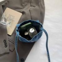 Bolso de lona vaquero informal Y2K, bolso Vintage de gran capacidad estilo callejero, bolso de compras, bolso cruzado sólido de Color sólido para mujeres y hombres - details 2