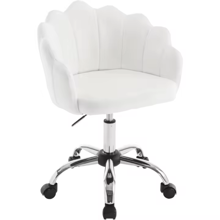Silla de Escritorio Ergonómica de Terciopelo Giratoria de Oficina con Ruedas - 1