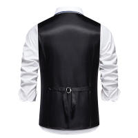 Chaleco de Traje Slim Fit para Hombres Nuevo Arrival Accesorios de Cadenas de Moda Casual Vintage Para Fiesta de Boda Material Exterior de Poliéster - details 9