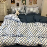 Seta de Cama Nórdica Azul a Cuadros 220x240 Funda de Edredón 3/4 Piezas Juego de Ropa de Cama con Diseño a Cuadros Tamaño 200x230 - details 13