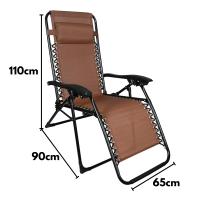 Silla de Ocio al Aire Libre Eléctrica Tumbona Reclinable y Plegable Sillón de Respaldar Alto y Reposapiés para Piscina, Camping y Jardín 65x90x110 cm - details 0