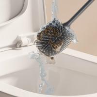 Cepillo De Inodoro De Silicona 1 Set Herramienta De Limpieza Rápida Accesorios De Baño Cepillo De Limpieza Montado En La Pared O Soportado En El Suelo - details 6