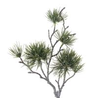 DIY decoración de bonsái, rama de pino Artificial verde, plantas de pino de lujo de plástico, plantas falsas realistas elegantes, decoración para sala de estar - details 2
