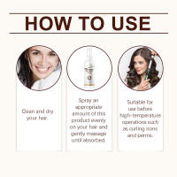 Spray pre-planchado con protección térmica, esencia nutritiva para el cuidado del cabello seco, encrespado, suave y brillante. - details 3