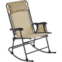 Plegable Carga 120KG con Reposabrazos y Apoyo para Cabeza 102x65,5x103 cm para Exterior Acampar Porche Balcón Beige - details 0