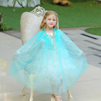Capa de disfraz de princesa para niña, accesorios de fiesta, Blancanieves, Elsa, Anna, Rapunzel, Aurora, lentejuelas, tul, Halloween - details 30