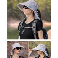Summer Hat Women Outdoor UV Anti Neck Protection Sun Visor men Fishing Hiking Wide Brim Shawl Sunscreen Ponytail Cap undefine - details 8