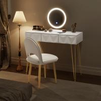 Mesa de Maquillaje Ajustable con Espejo LED Silla de Terciopelo para Habitación - details 10