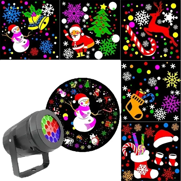 Proyector Láser de Navidad con Forma de Copo de Nieve EU Plug Luces LED Giratorias de Escenario Iluminación de Jardín Vacacional al Aire Libre de Santa Claus Material de Plástico Estilo Moderno Control de Apps Fuente de Luz LED - 1