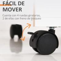 Mueble de Oficina Móvil con Cajón y Gabinete Soporte de Impresora con Ruedas Tamaño 40x35x60 cm - details 23