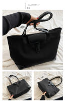 Bolso de mano de gran capacidad, nuevo bolso de moda, bolso de hombro informal de Color sólido para mujer Simple - details 17