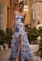 Vestido de falda plisada estampado elegante de moda con cuello en V de manga corta para mujer - details 4