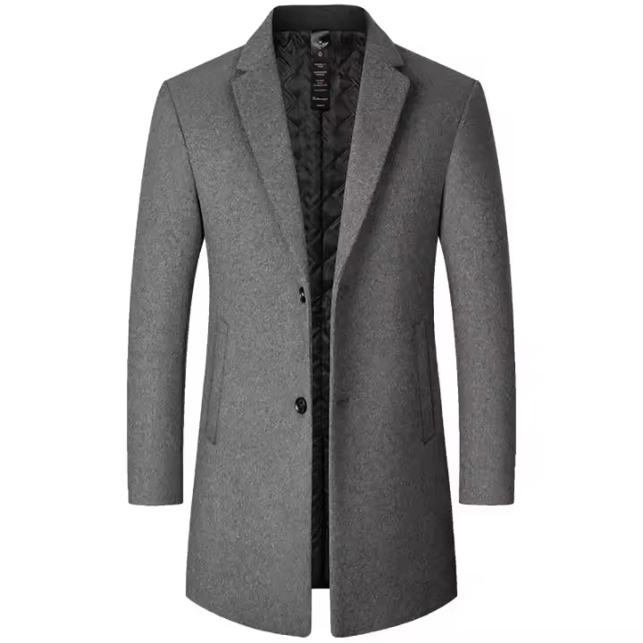 GASL-Gabardina lana larga hombre, abrigo informal negocios, otoño-invierno, sólido, novedad. - 1