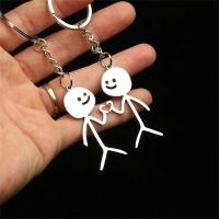 1 par de llaveros divertidos de Stickman con forma de corazón y dedo, llavero de acero inoxidable con garabatos para mujer y hombre, bolso, colgante para llaves de coche, regalo para pareja - details 3