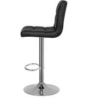 Taburete de Bar Regulable en Altura Diseño Giratorio de 360° con Resalto y Brazo Acero Cromado - details 4
