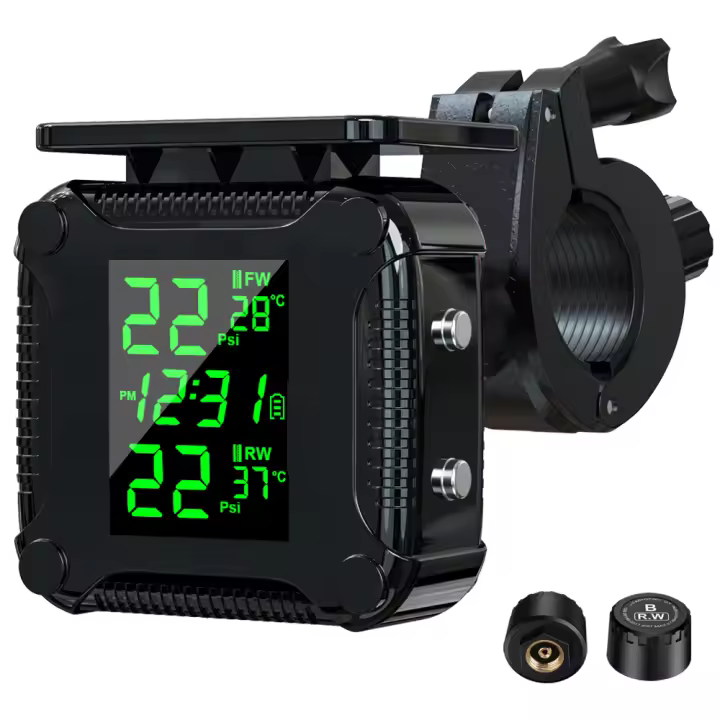 Sistema de Monitor de Presión de Neumáticos para Motocicleta Anchtek con Alarma de Temperatura y Carga USB Adecuado para Motocicletas y Scooters - 1