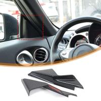 Utilizado para Nissan 370Z 2009-2020 pegatinas decorativas de pilar triangular interior delantero, decoración del pilar A del coche, patrón de fibra de carbono - details 3