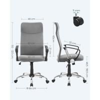 Silla ergonómica para Sala de Reuniones, Asiento Giratorio, Asiento Acolchado, Regulable en Altura e inclinable, Capacidad de Carga 120 kg, Negro - details 10