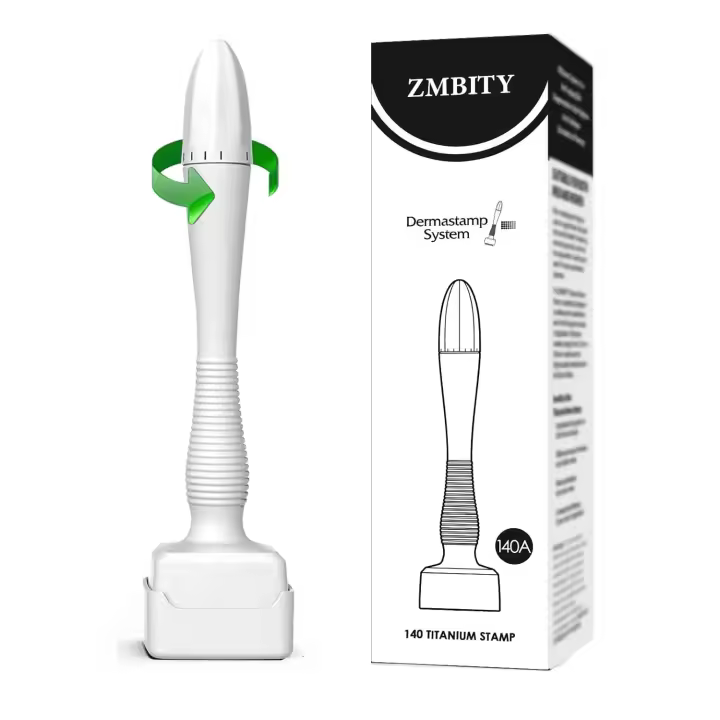 Rodillo de Micro Agujas de Titanio Herramienta de Cuidado de la Piel de Microneedling para Hombres y Mujeres Joyería Corporal Blanca - 1