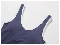 Scrunch - Conjunto de yoga corto para mujer, sujetador relleno en contraste rosa, pantalones cortos cruzados, pantalones deportivos de cintura alta, Fiess Gym Tre, ropa deportiva - details 12