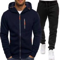 Conjunto de ropa deportiva para hombre, chaqueta de manga larga, pantalones con capucha, cárdigan estampado informal, Otoño, 2 piezas - details 4