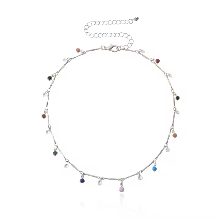 Collar Colgante de Gemas de Imitación con Estilo Temperamento Flotador de Tubo Recto Personalizado - 1