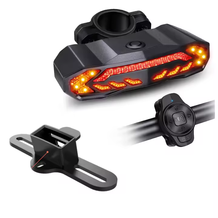 Anchtek-luz trasera inteligente para bicicleta, con intermitentes, Sensor de freno, Control remoto inalámbrico, alarma - 1