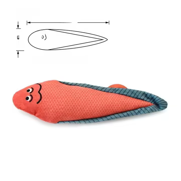 Divertido Juguete de Gato Pescado de Lino Auténtico Alivio de Hinchazón Resistente a Mordiscos - 1
