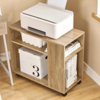 Mesa Auxiliar con 2 Estantes Consola Mesita de Noche con Ruedas Mesa Blanca Mesita 70 x 35 x 60 cm FBT34-W ES - details 86