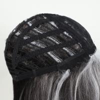 Pelucas en capas ombré gris oscuro con flequillo, extensión de cabello, peluca Bob en capas recta falsa, cabello sintético corto transpirable destacado - details 5