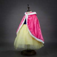 Capa de terciopelo con capucha para niñas, Blancanieves, Anna y Elsa, Hada de Navidad, Cenicienta, Rapunzel, Aurora, Bella, Princesa, vestido - details 11