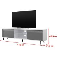 Mueble TV Suspendido/Mesa TV/Mueble para Salón (100 cm, sin LED, Roble Dorado/Negro Brillante) - details 8
