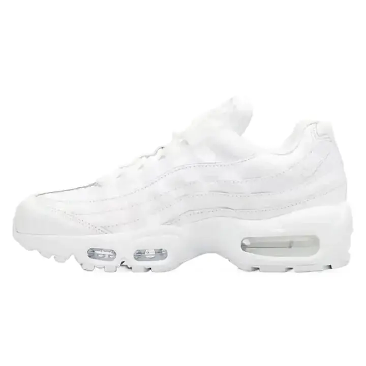 Leten Air Max 95 Hombres y Mujeres Cómodos, Versátiles, Antideslizantes, Ligeros, Simples, Zapatos Casuales de Corte Bajo para Correr, Zapatos de Trabajo Blancos Puros - 1
