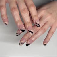 24pcs/Box Uñas Postizas De Acrílico Almendra Desmontables Francés Stiletto Falsas Uñas Cubiertas Completa Moda Para Mujeres Uñas Presionadas - details 6