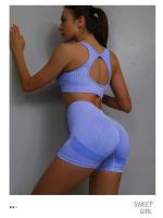 Conjunto de 2 uds de Yoga para mujer, sujetador con espalda hueca + pantalones cortos deportivos para levantamiento de cadera, conjunto de gimnasio sin costuras, ropa deportiva, chándal - details 19