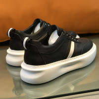 Zapatos blancos de estilo británico de cuero, zapatos de plataforma con aumento para hombres - details 5