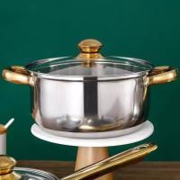 Olla duradera de acero inoxidable, olla espesa profunda con tapa, olla de inducción, apto para horno, Gas y lavavajillas - details 7