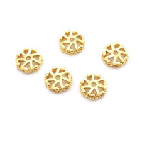 Tapas de cuentas de copos de nieve de latón de Color dorado de 18K, accesorios de alta calidad para manualidades, materiales para hacer joyas, sitio web oficial de Rosediy - details 45