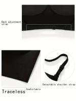 Sujetador sin costuras de 1 pieza para mujer - Tirantes ajustables, relleno extraíble, sin aros, transpirable, diseño sin espalda, lencería sexy, textura suave, cobertura discreta, material ligero para ocasiones especiales - details 2