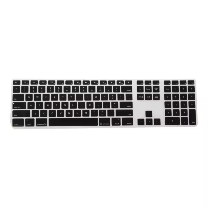 Protector de silicona para teclado, cubierta fina con teclado numérico para Apple iMac, color negro - 1