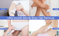 Recortador de bikini para mujer, afeitadora eléctrica indolora 6 en 1 para mujer, maquinilla de afeitar facial reemplazable para mujer, kit de aseo húmedo y seco impermeable IPX7, maquinilla de afeitar de viaje inalámbrica con base de carga USB - details 1