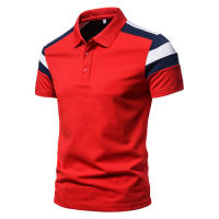 Camisetas Polo de Color Bloque para Hombres Arrival de Verano Estilo Casual Cuello Volteado Moda con Parche de Manga Corta Negocios Sociales Material Exterior Algodón - details 2