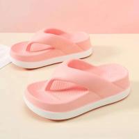 Chanclas de gran tamaño con suela gruesa rosa para mujer de verano para uso informal antideslizante y zapatillas de playa - details 4