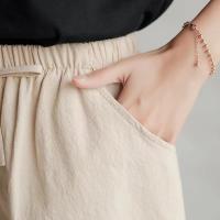 Pantalones cortos de lino y algodón para mujer Pantalones cortos de entrenamiento informales - details 3