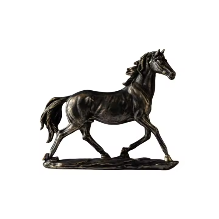Micro adorno de caballo de resina para paisaje, artesanía moderna, estatua de caballo, arte, escultura de Animal creativa para oficina - 1