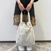 Mochila de nailon de gran capacidad con asa, bolso de hombro con cordón doble, mochila deportiva multifuncional impermeable - details 5