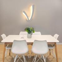 Aplique LED de Pared 12W GOECO, 3000K Luz Blanca Cálida, Blanco Acrílico, Lámpara de Pared Moderna para Pasillo, Sala de estar, Dormitorio, 35*25*4 CM - details 1